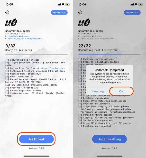 unc0ver-Jailbreak-process